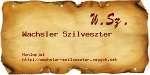 Wachsler Szilveszter névjegykártya