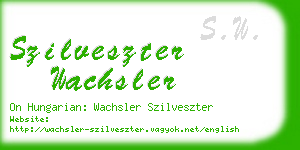 szilveszter wachsler business card